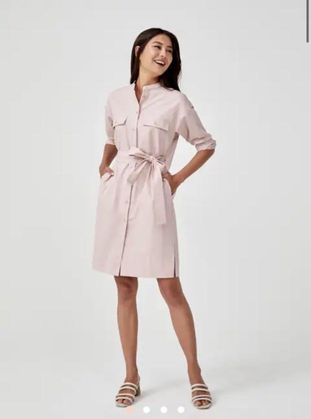 Dusty pink shirt dress clearance