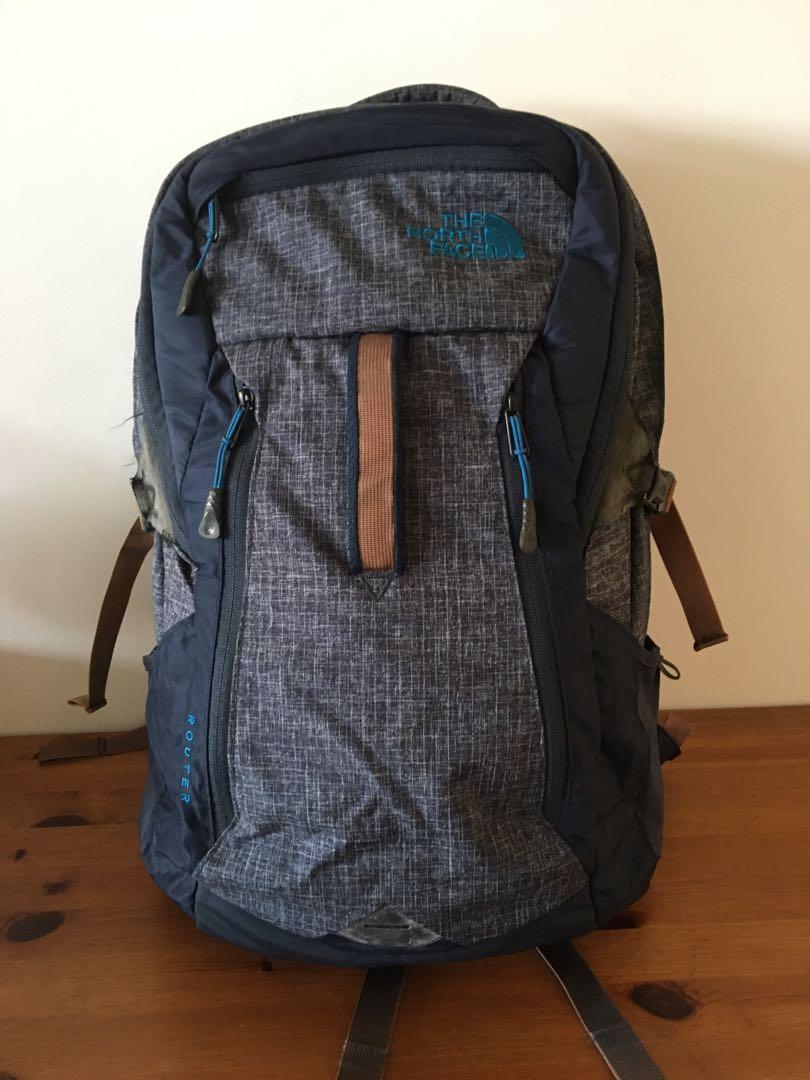 north face backpack navy blue