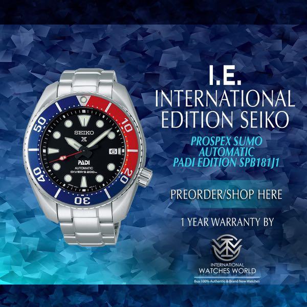SEIKO INTERNATIONAL EDITION PROSPEX SUMO AUTOMATIC PADI SPECIAL EDITION  SPB181J1, Mobile Phones & Gadgets, Wearables & Smart Watches on Carousell