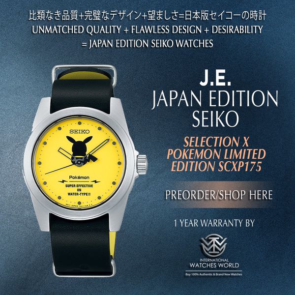 SEIKO JAPAN EDITION SELECTION X POKÉMON YELLOW SCXP175 LIMITED, Mobile  Phones & Gadgets, Wearables & Smart Watches on Carousell