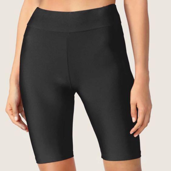 high waisted biker shorts black