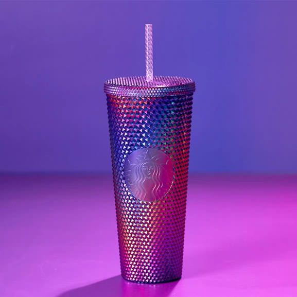 starbucks 2020 christmas oil slick ombre studded cold cup tumbler furniture home living kitchenware tableware water bottles tumblers on carousell