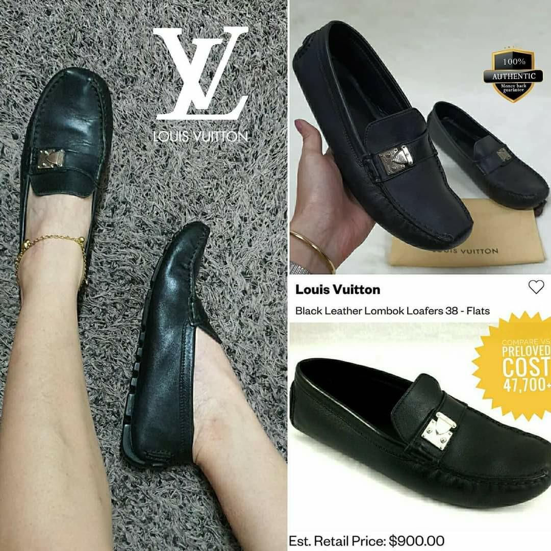 LV Black Shoes (Class A), Women's Fashion, Footwear, Flats & Sandals on  Carousell