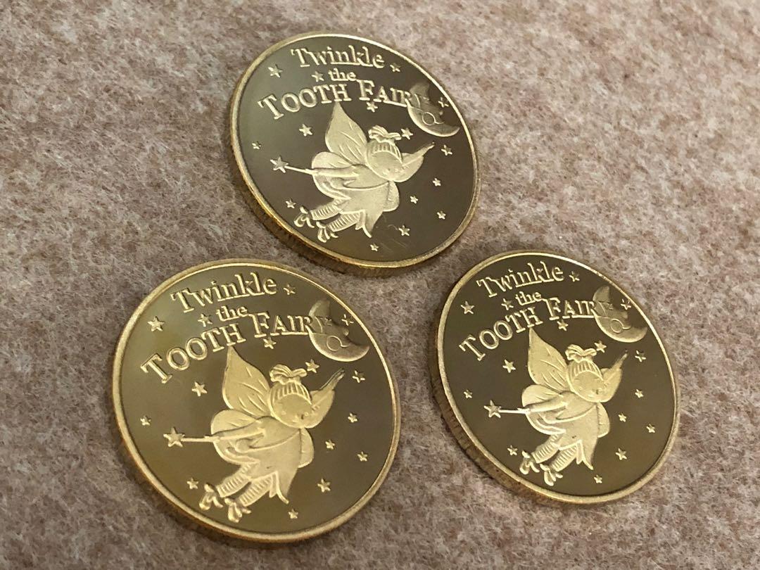 Tooth Fairy Golden Coins / 牙仙子金幣/ 兒童換牙紀念幣, 興趣及遊戲, 玩具& 遊戲類- Carousell