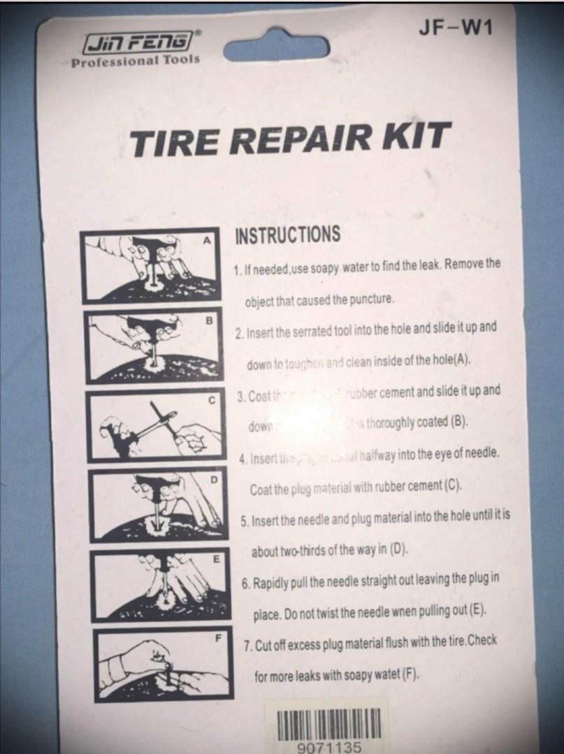 Tyre Repair Kit (Brand New) (Category: Motorcycle Accessories) located in Singapore. Submitted by spray_specialist (Listing ID 1058410555, Image 2). Description: Tyre Repair Kit (Brand New) Used for tyre puncture rapairs! Always good to carry one around with you for unexpected punctures. You'll never know when you'll need to use it. This Tyre Repair kit may save you the trouble and cost of calling for a tow truck! 1 for $10.00 2 for $8.00 each Ta