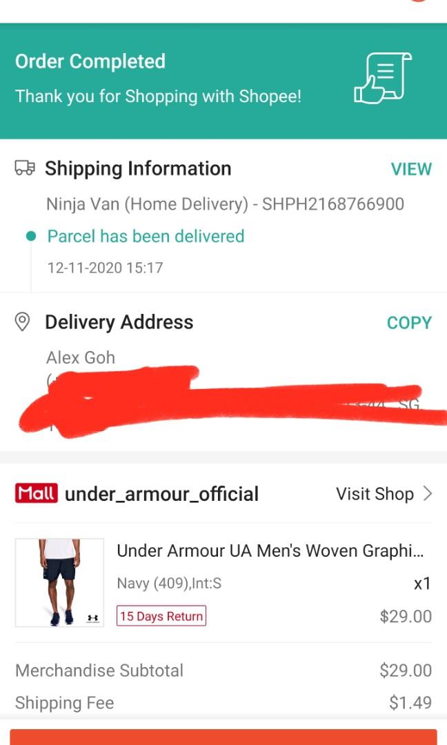 mens red under armour shorts