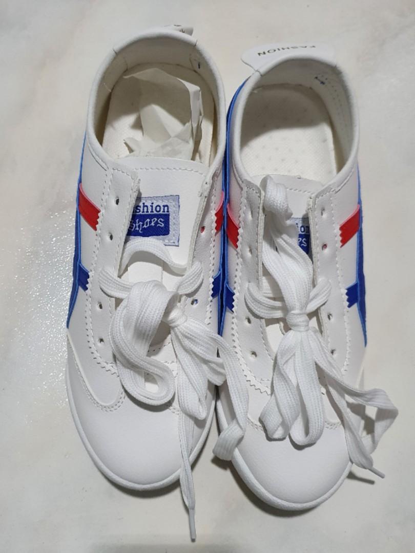 White shoes with blue on sale