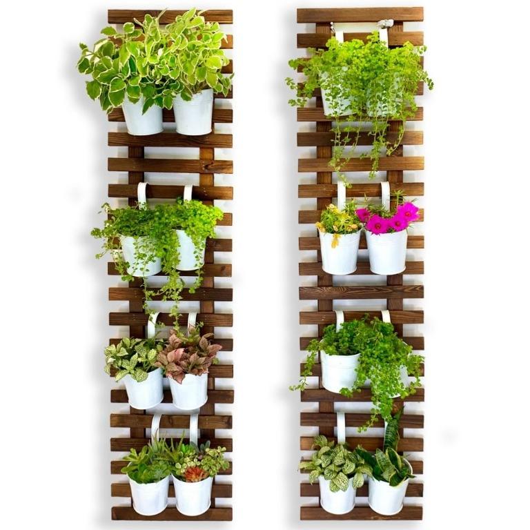 Wooden Wall Planter, Trellis for climbing plant, Wooden Orchid Planter
