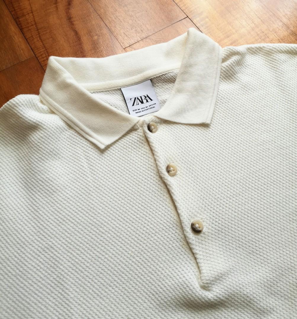 Zara white men's polo shirt S Size, Men's Fashion, Tops u0026 Sets, Formal  Shirts on Carousell