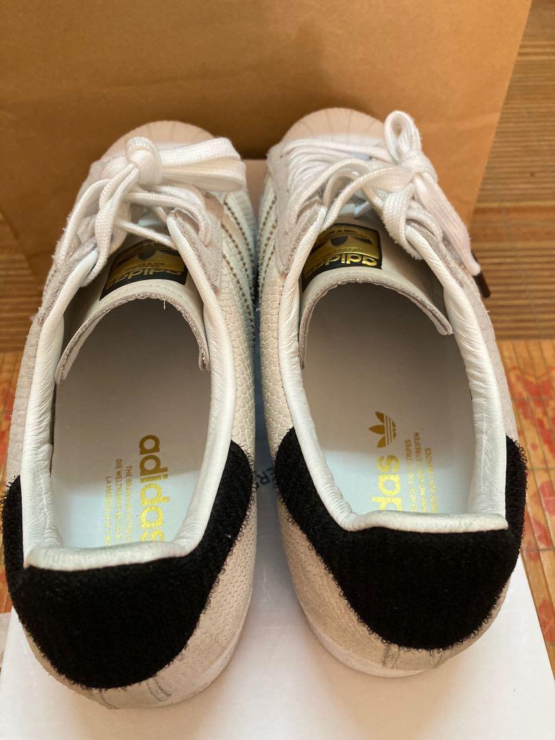 Adidas superstar snakeskin white and gold sale
