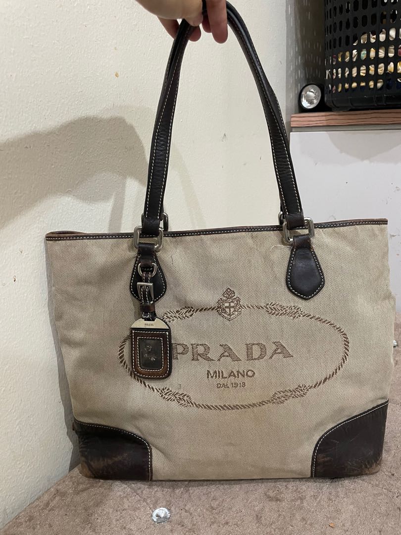 Prada tote shop bag canvas