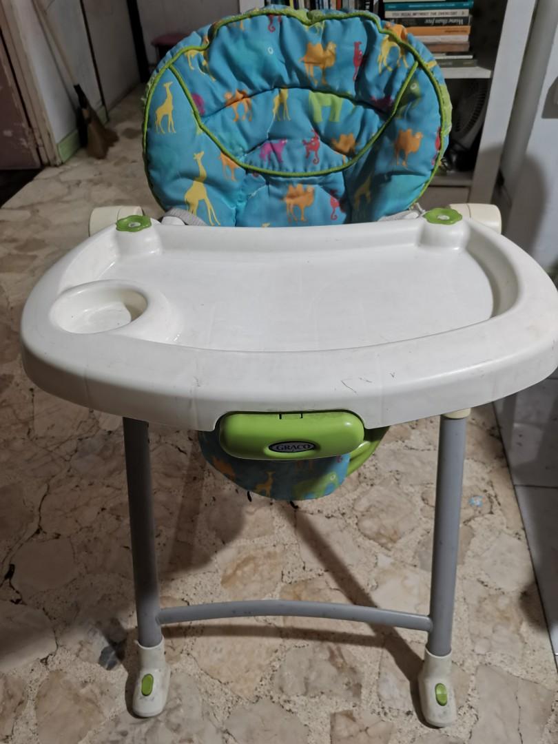 Baby highchair (Category: Car Seats) located in Pasig City. Submitted by nina.carlos (Listing ID 1058658182, Image 1). Description: Aluminum legs. Very sturdy. Shipping fee to be shouldered by buyer I can give this away with Chicco stroller as set for P3,000.