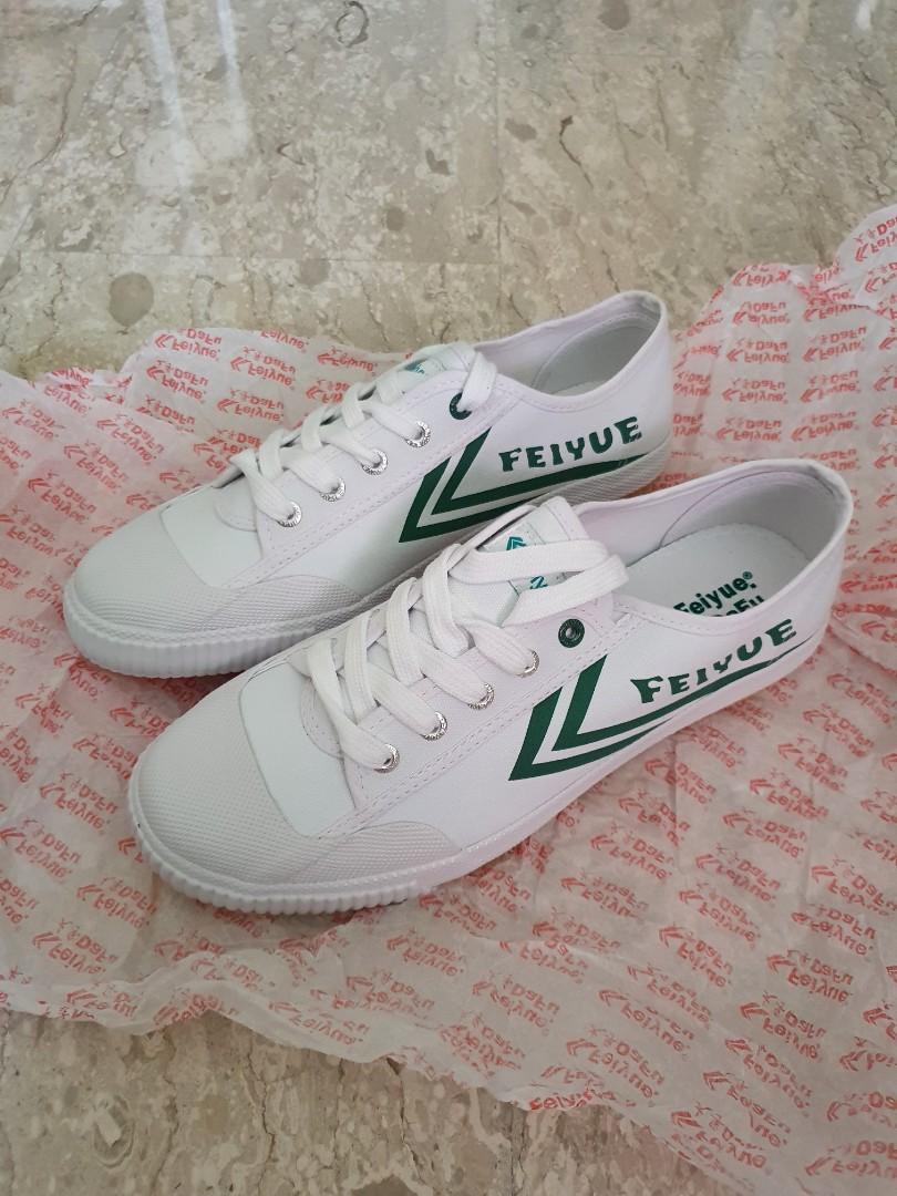 Brand new Feiyue classic white green logo sneakers Men s Fashion Footwear Sneakers on Carousell