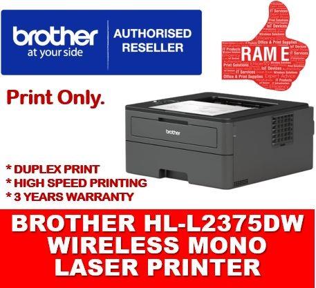 Brother High Speed Single Function Printer With Automatic 2 Sided Printing And Wireless Connectivity Hl L2375dw