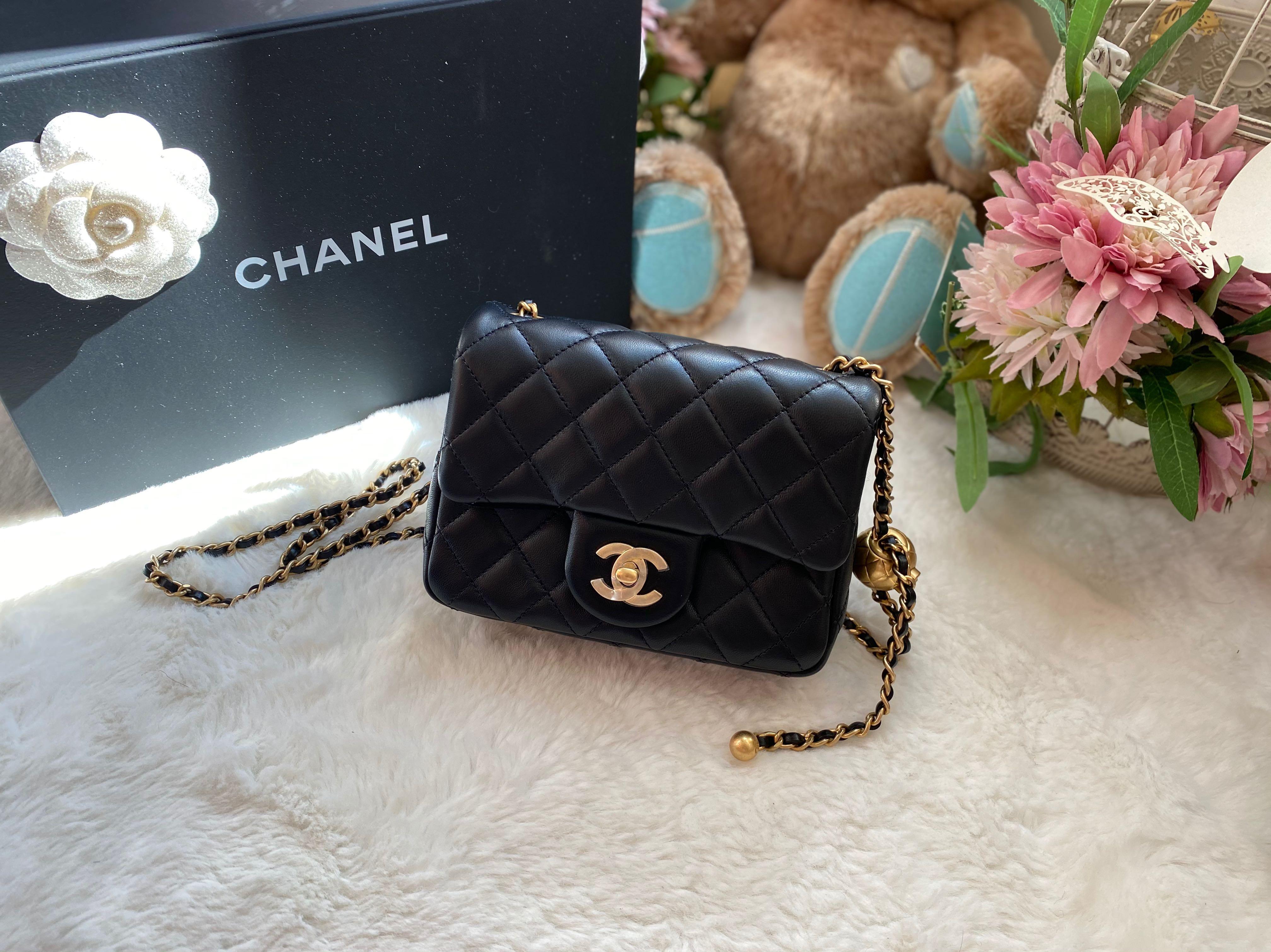 Chanel Mini Square Gold Ball Classic 17cm 金球方胖子 女裝 女裝袋 銀包 Carousell