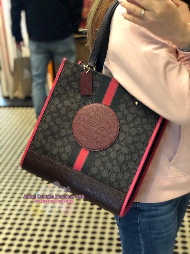 Coach tote top with stripe