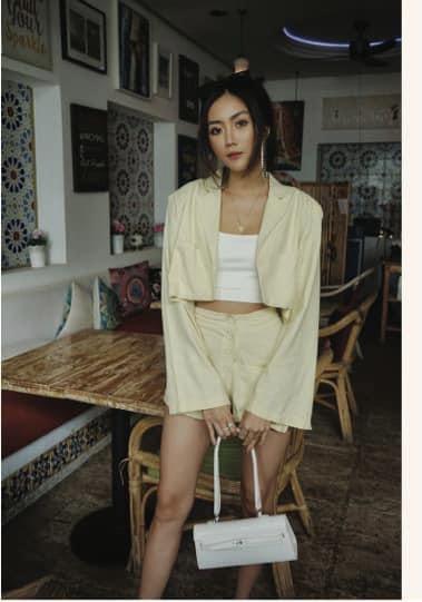 Cropped blazer and shorts set, Women's