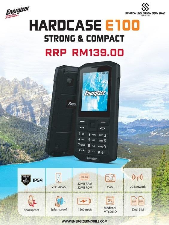 energizer hardcase e100 32gb dual sim feature phone