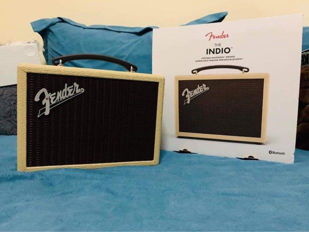 Fender indio speaker (Category: Soundbars, Speakers & Amplifiers) located in Paranaque City. Submitted by emers08 (Listing ID 1058695474, Image 1). Description: Fender indio speaker 60watts portable 20hrs playing time Double woofer and double tweeter One of the best portable speaker Brand new 15k.