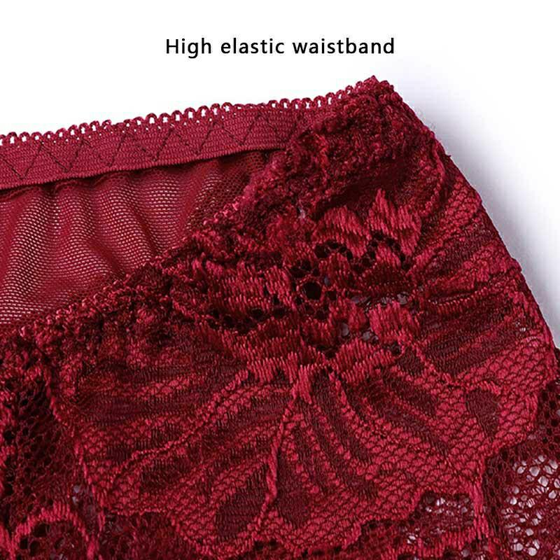 Hollow Out Lace Panties Women Sexy Lingerie High Waist Underwear