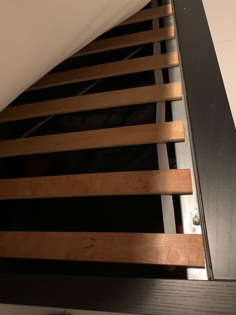 Ikea king size bed frame Malm + mattress beam and support (no mattress