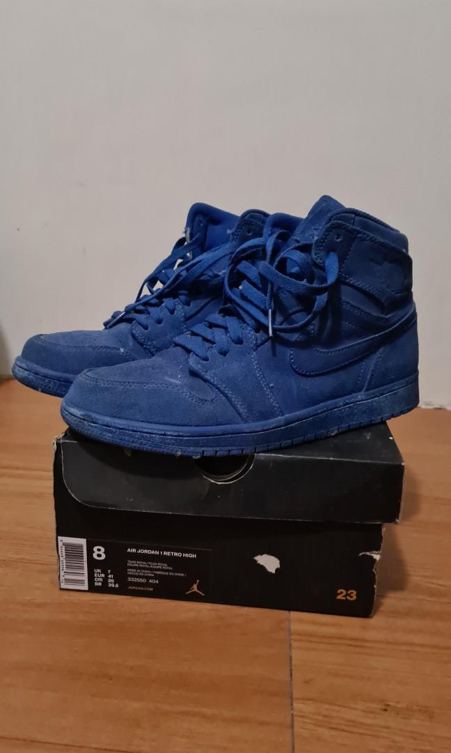 retro 1 blue suede