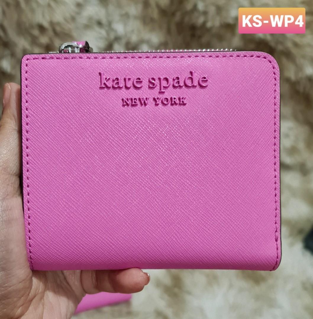 Kate Spade Pink L-Zip Bifold Wallet, Women's Fashion, Bags & Wallets,  Wallets & Card holders on Carousell