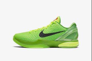 Kobe 6 Protro Grinch US9 UK8.5
