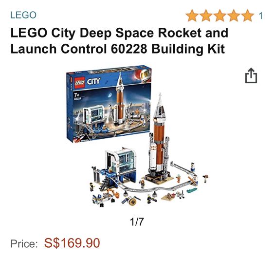 Lego city 60228 deep space best sale rocket and launch control