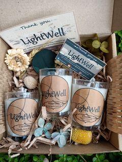 LightWell Candles in Votives (Giveaways sizes) and in Travel Tin cans for gifts