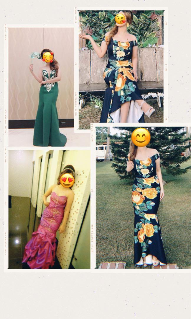 Prom Long dress white pink nude green dress blue navy pastel formal gown event wedding debut prenup sexy dress off shoulder dresses cocktail floral green formal event wedding pre nuptial Women s