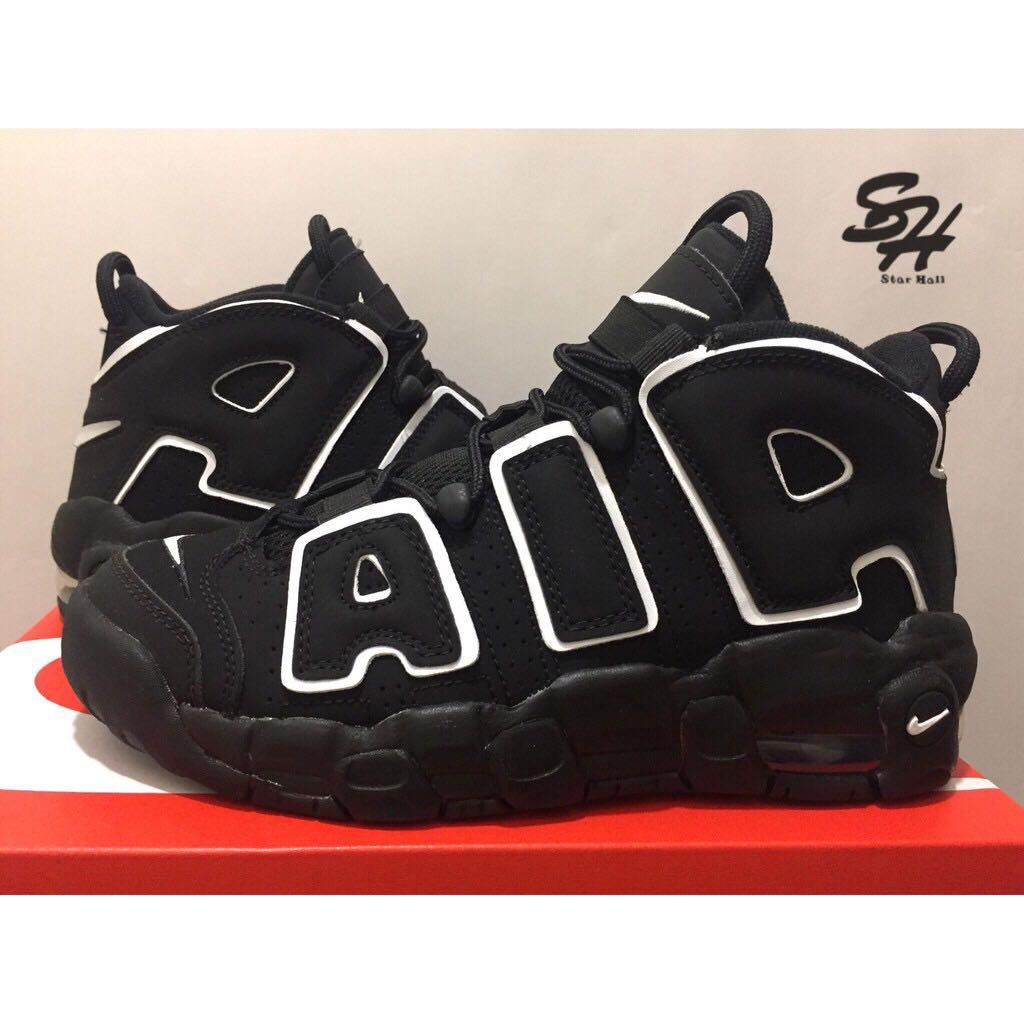 NIKE AIR MORE UPTEMPO GS 黑白大AIR 415082-002, 他的時尚, 鞋, 運動