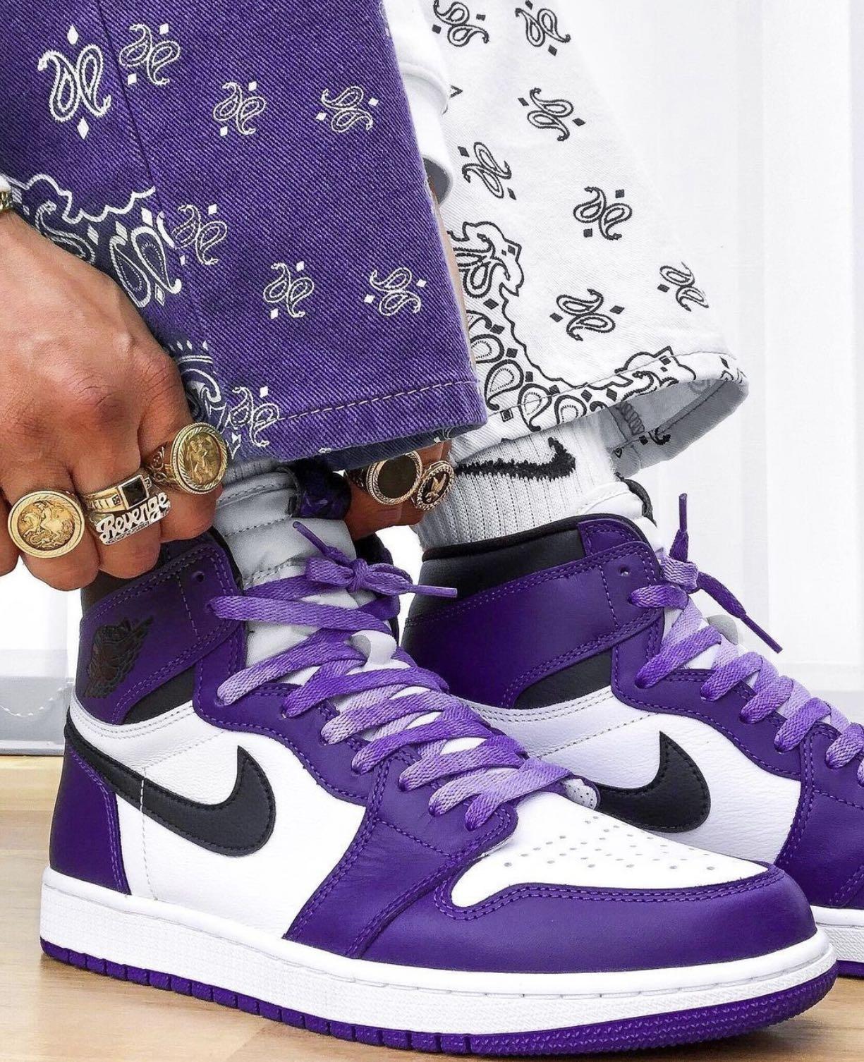 Nike Air Jordan 1 Retro High Og Court Purple 2 0 Men S Fashion Footwear Sneakers On Carousell