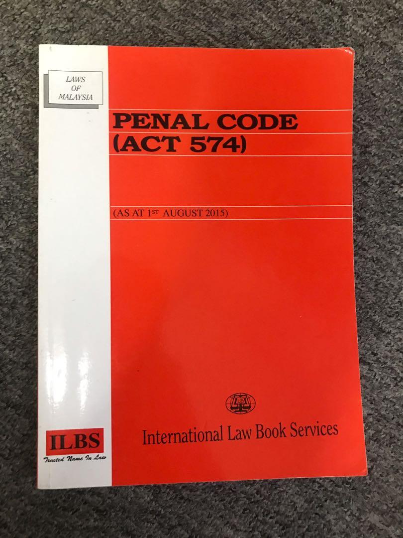 Penal Code (Category: Textbooks) located in Johor Bahru. Submitted by dsylily (Listing ID 1058693374, Image 1). Description: Clean. No marks..