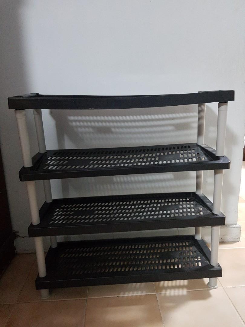 plastic cover for shoe rack on Plastic Shoe Rack Furniture Shelves Drawers On Carousell