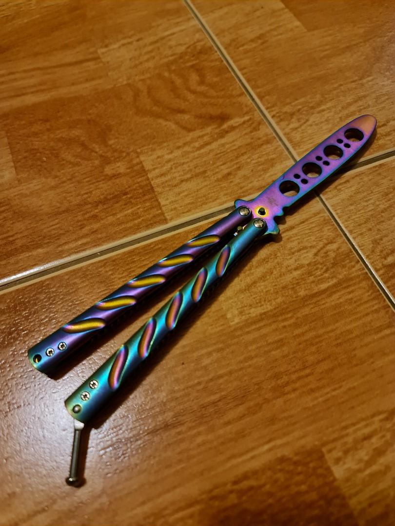 Black Legion Butterfly Knife Oil Slick Rainbow For Practice, Hobbies &  Toys, Stationery & Craft, Craft Supplies & Tools on Carousell