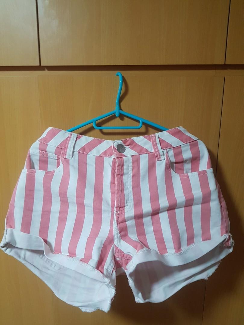 Red striped shorts on sale