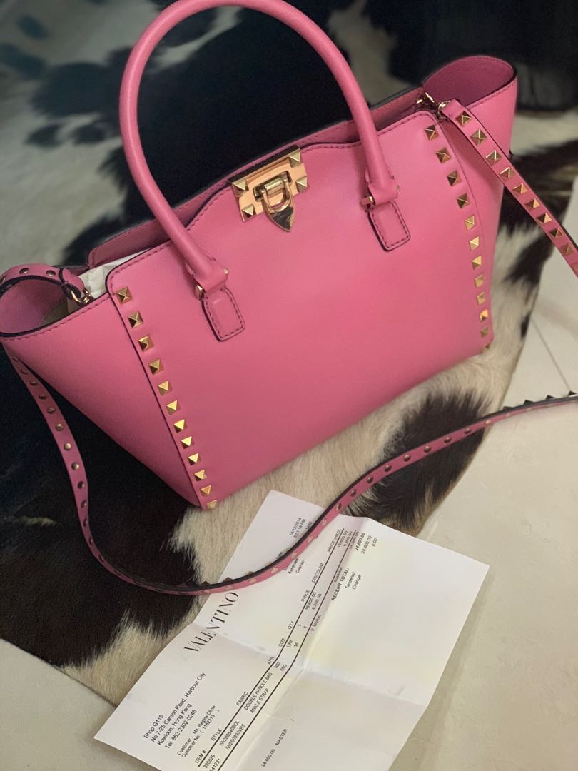 Valentino rockstud clutch 2025 pink