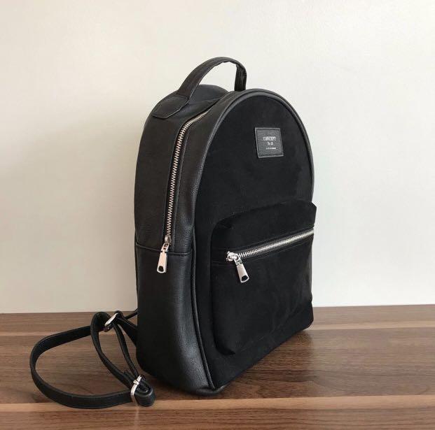 H M Velvet faux leather backpack Women s Fashion Bags Wallets Backpacks on Carousell