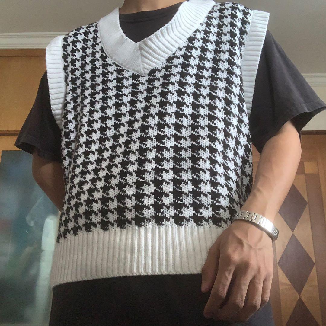 Checkered sweater vintage clearance