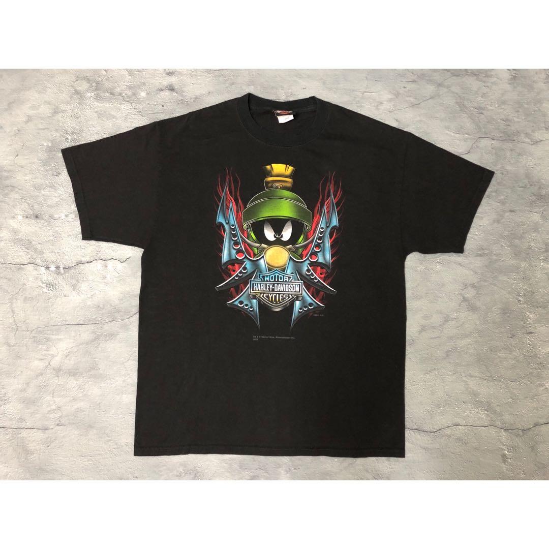 Vintage Harley Davidson X Looney Tunes Marvin The Martian Size L Tee T Shirt Mens Fashion 8625