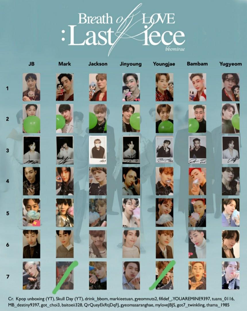 WTB GOT7 Breath of Love Last Piece photocards, Toys & Collectibles