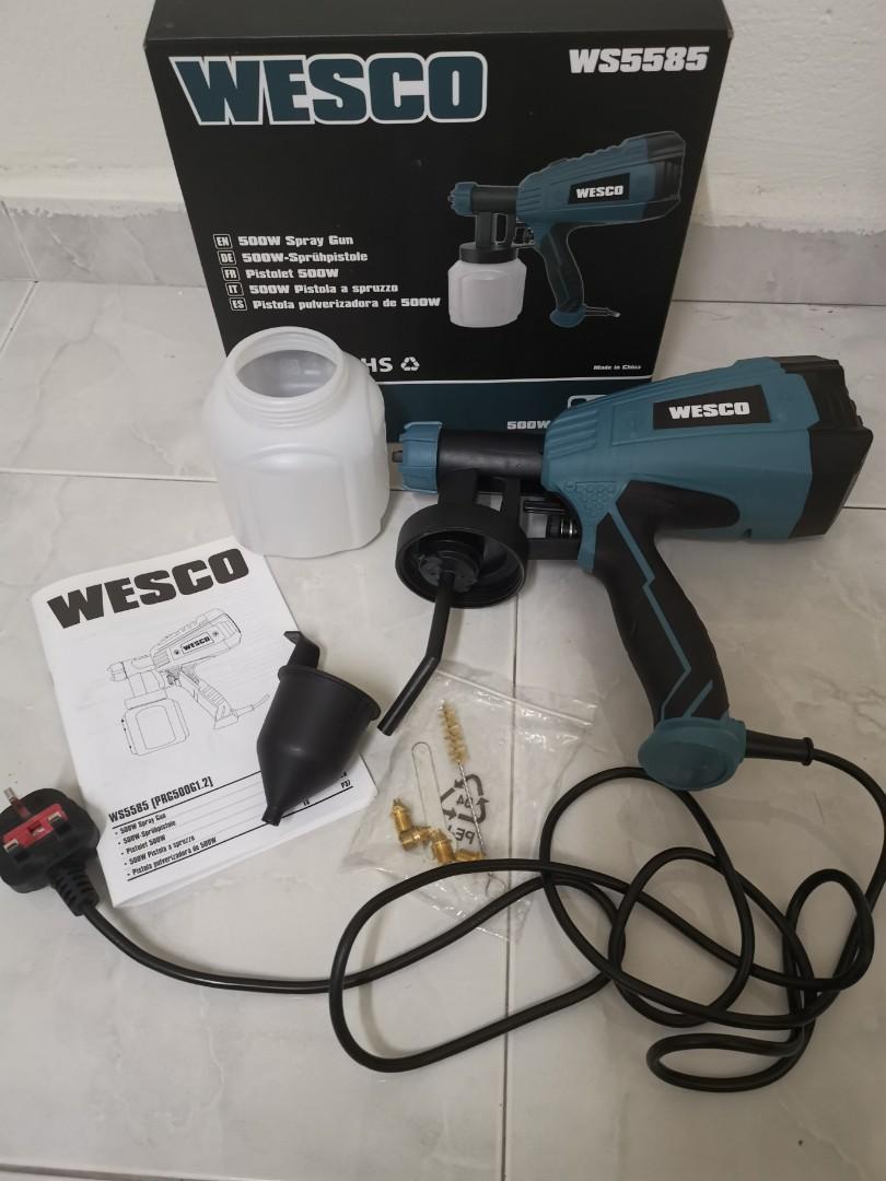 [122706] Paint Sprayer, WESCO 500W Electric Spray Gun with 3 Nozzles(1.5/1.8/2.0mm), 800ml/min