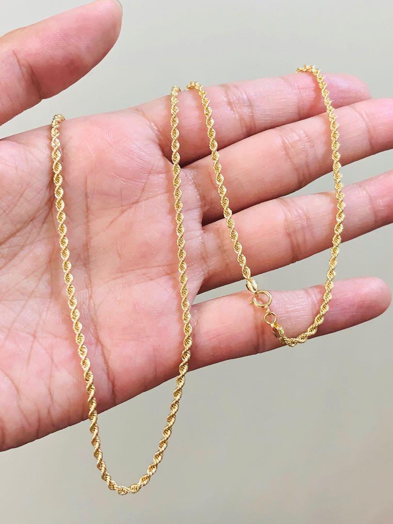 18k Saudi Gold Rope Chain 20 2.8g Luxury Accessories on Carousell