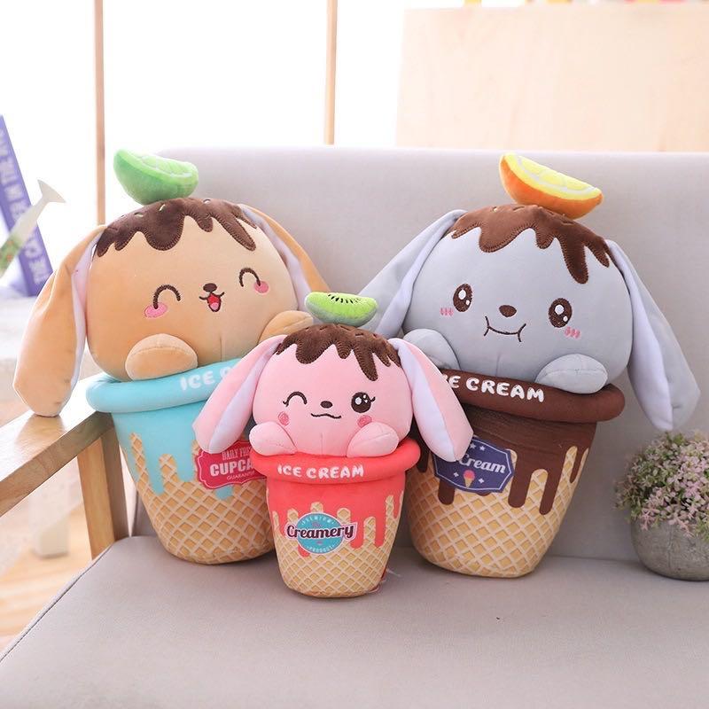 plush dog with bunny ears