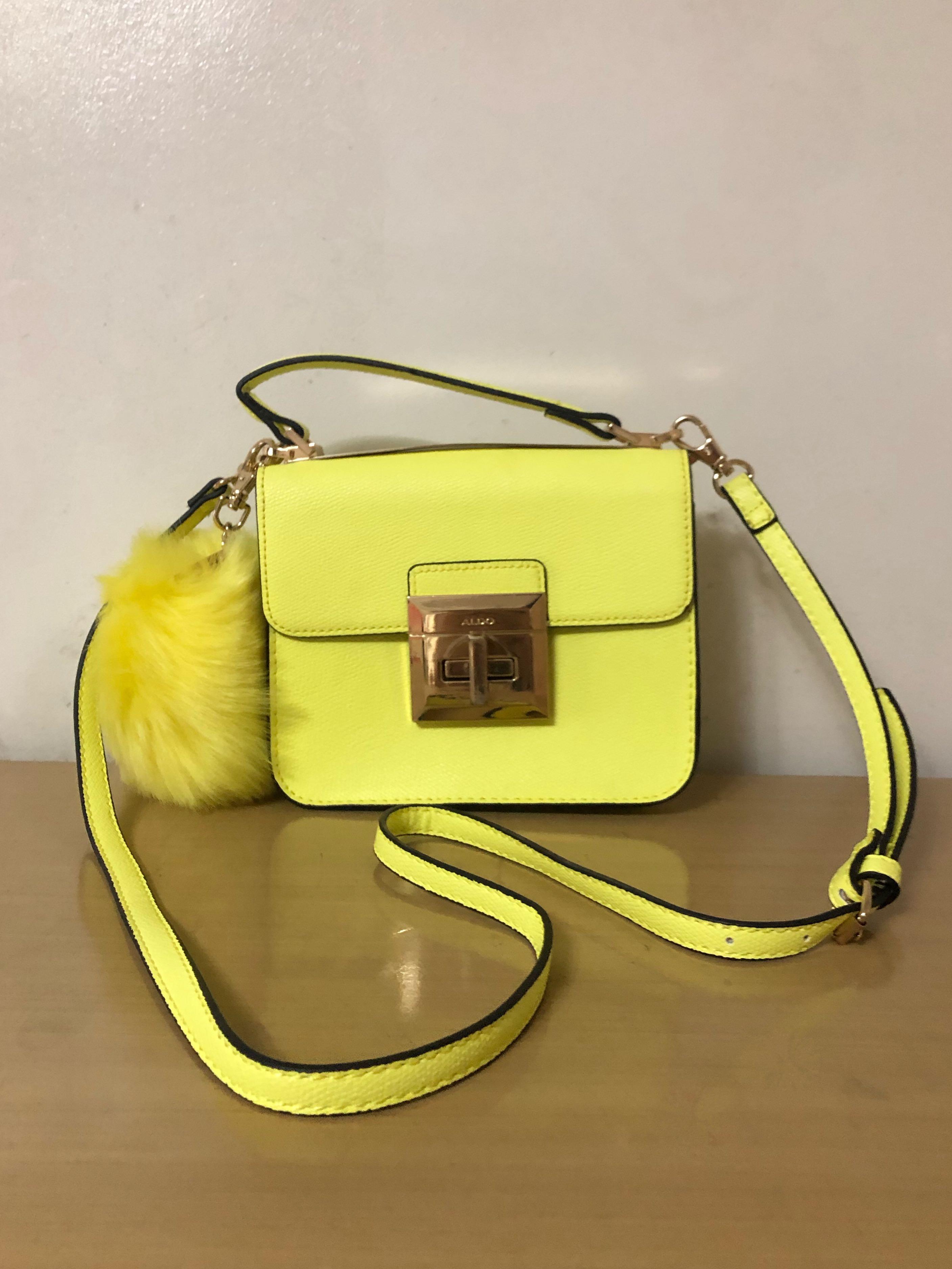 The Hollywood Bright Yellow Studded Leather Crossbody Bag