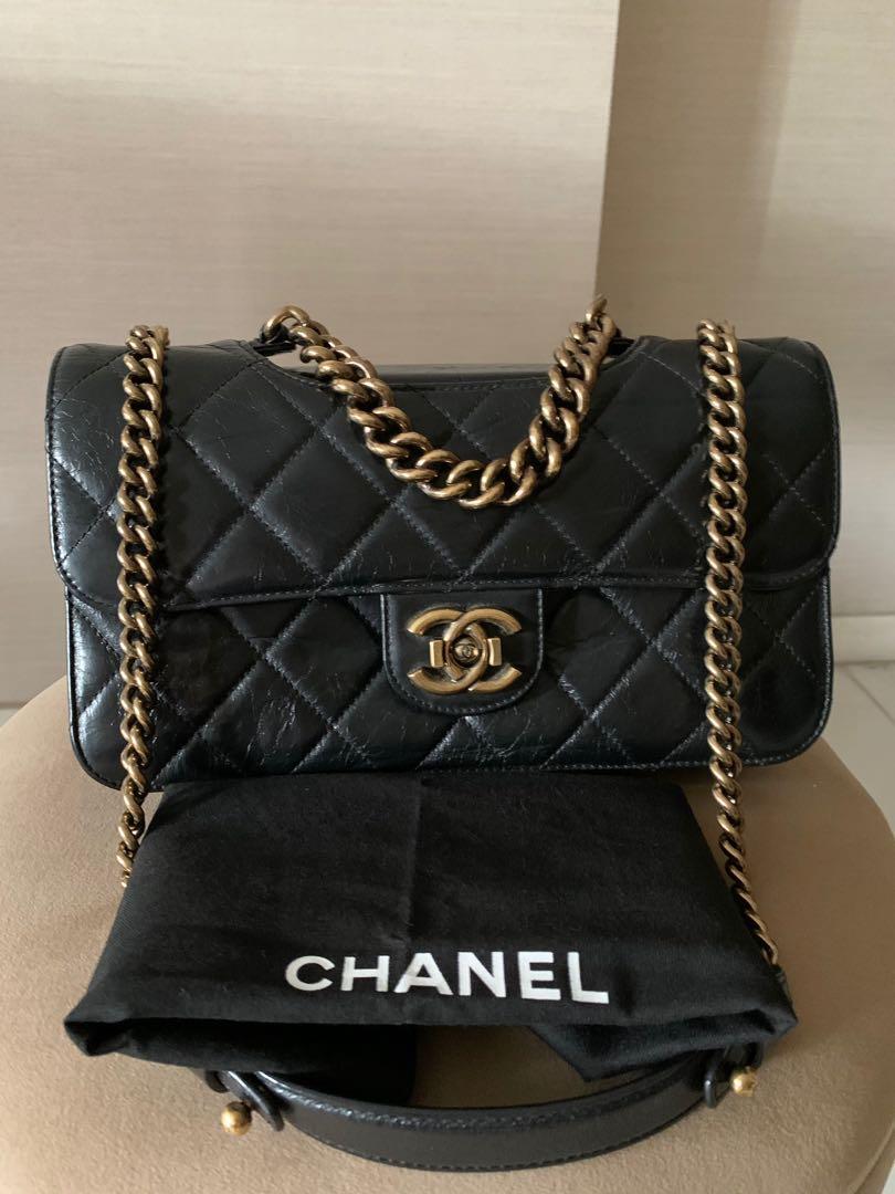 Chanel Black Quilted Leather Large Perfect Edge Flap Bag Chanel