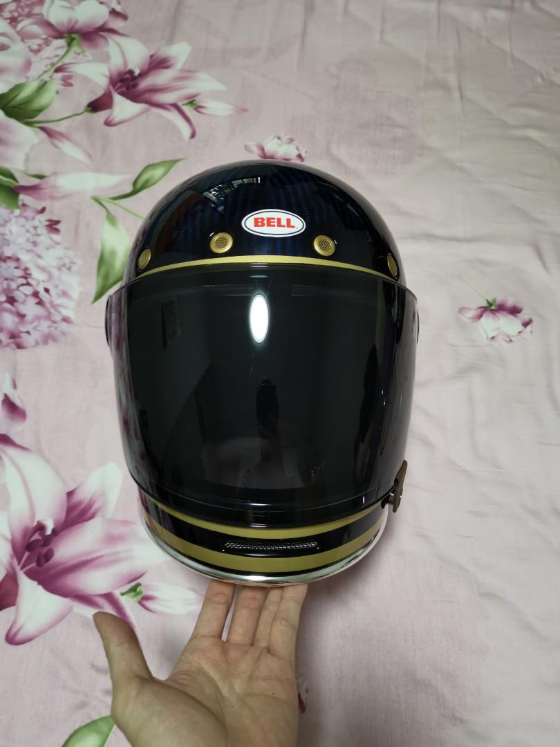 Bell Bullitt Candy Blue Carbon Fiber Helmet Motorcycles Motorcycle Accessories On Carousell