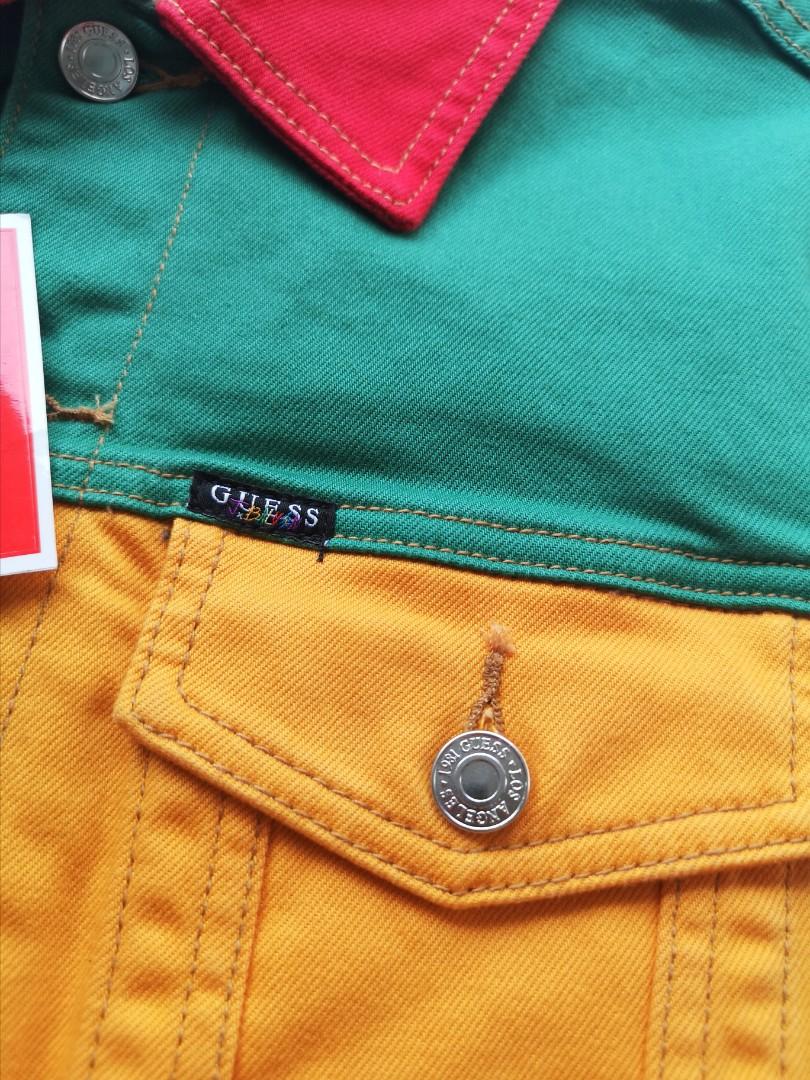 Guess color block denim jacket top