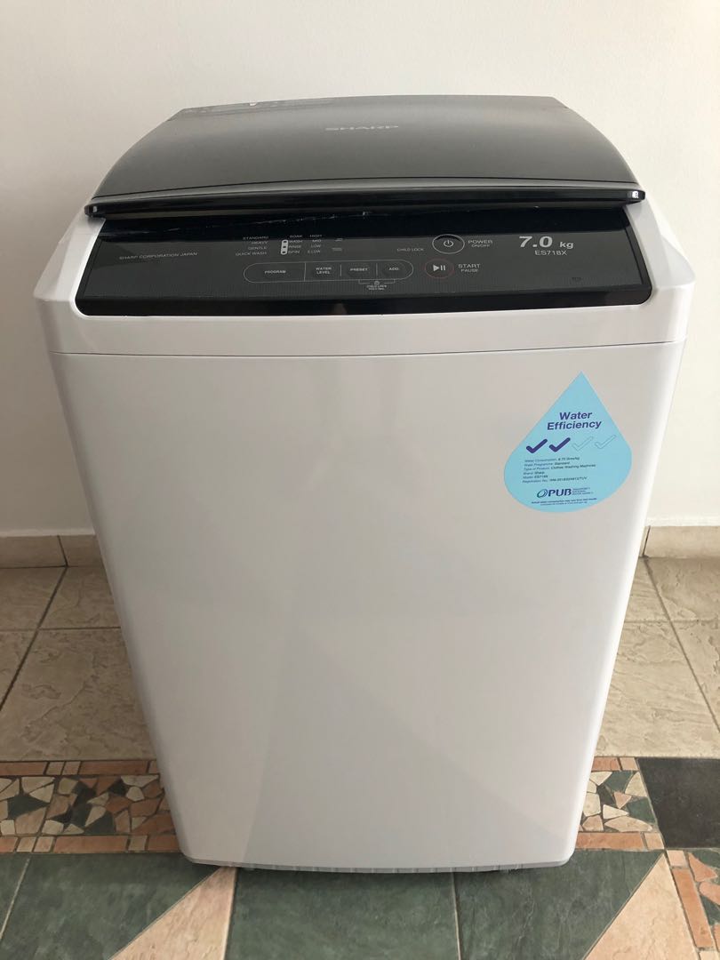 Brand New Sharp Es718x Washing Machine 7kg 17 Discount Home Appliances Cleaning Laundry On Carousell